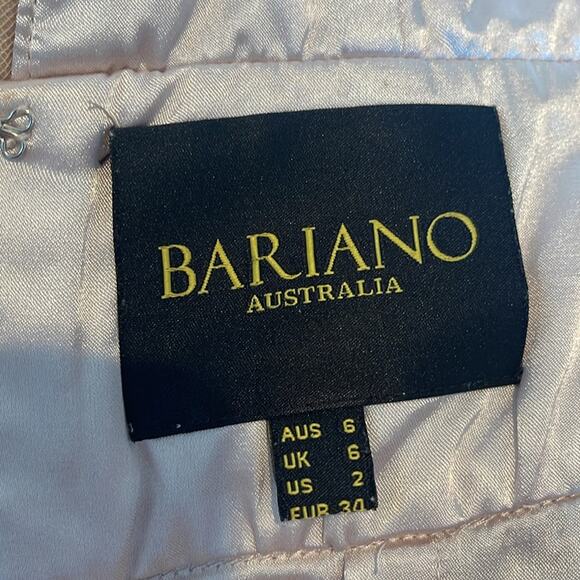 BARIANO Australia  Corine Drape Sleeve Plunged V-neck Peach Maxi Gown Size 2 - Picture 11 of 13